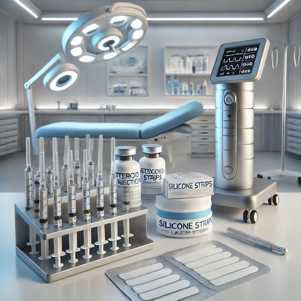 پزشک متخصص پوست در حال درمان جای زخم و اسکار در یک کلینیک مدرن