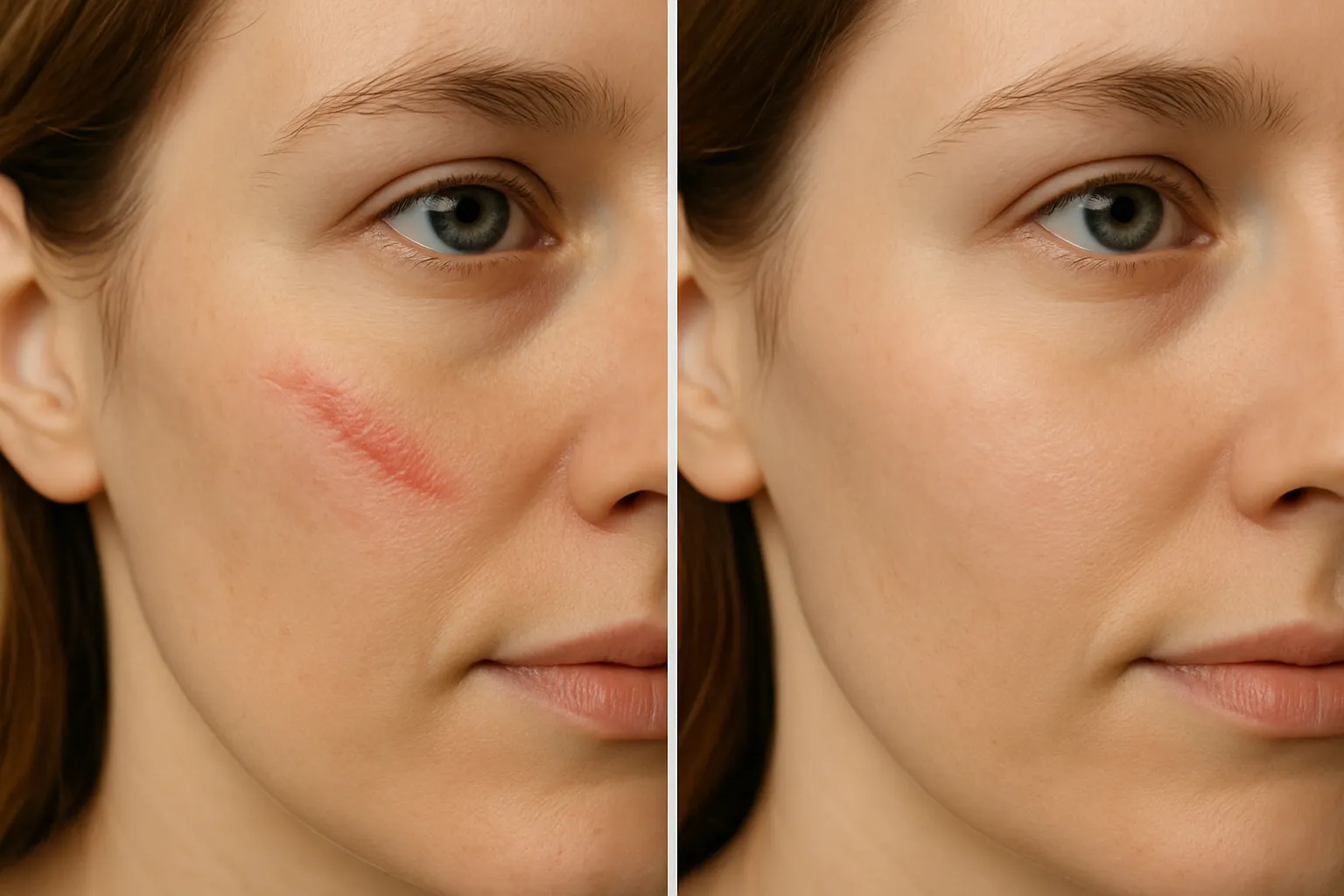 قبل و بعد ترمیم جای زخم و اسکار ها